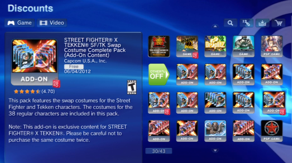Trajes de Street Fighter X Tekken  Gratuitos en PSN