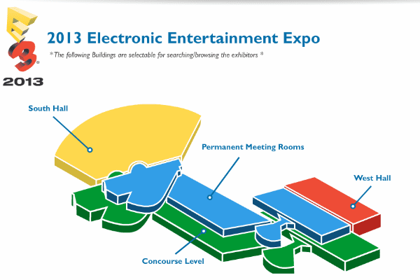 E3 2013: Mapa de la ubicación de los stands que veremos en el Electronic Entertainment Expo